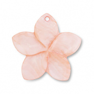 Breloque coquillage fleur Rose p&ecirc;che