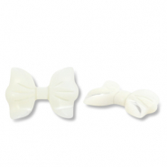 Perles coquillage n&oelig;ud Blanc cass&eacute;