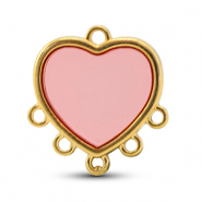 Breloques en m&eacute;tal DQ avec 6 anneaux Rose-Dor&eacute; (sans nickel)