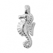 Breloques en m&eacute;tal DQ hippocampe Argent&eacute; antique (sans nickel)