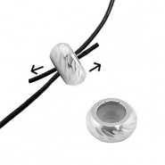 Appr&ecirc;ts en acier Inox perles stoppeur avec motif 10mm Argent&eacute;