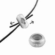 Appr&ecirc;ts en acier Inox perles stoppeur avec motif 10mm Argent&eacute;