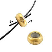 Appr&ecirc;ts en acier Inox perles stoppeur avec motif 6mm Dor&eacute;