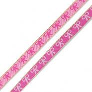 BY31&reg; Ruban texte n&oelig;uds Rose fonc&eacute;-rose clair-dor&eacute;