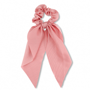 Elastique pour cheveux chouchou avec ruban Rose corail