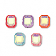 Perles en m&eacute;tal &eacute;maill&eacute;e rectangle Multicolore