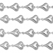 Appr&ecirc;ts en acier Inox cha&icirc;ne maille jaseron c&oelig;ur Argent&eacute;