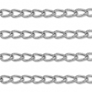 Appr&ecirc;ts en acier Inox cha&icirc;ne maille jaseron ovale Argent&eacute;