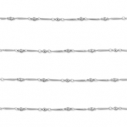 Appr&ecirc;ts en acier Inox cha&icirc;ne maille jaseron barre avec boule Argent&eacute;
