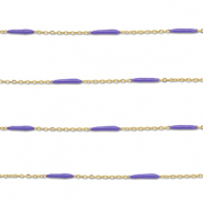 Appr&ecirc;ts en acier Inox cha&icirc;ne maille jaseron avec barre Dor&eacute;-violet