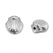Perles en acier Inox coquillage Argent&eacute;