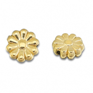 Perles en acier Inox fleur Dor&eacute;