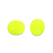 Perles en r&eacute;sine rondelles 10mm Jaune n&eacute;on
