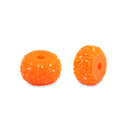 Perles en r&eacute;sine rondelles 8mm Orange n&eacute;on
