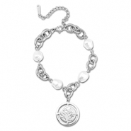 Bracelets en acier Inox rose Argent&eacute;