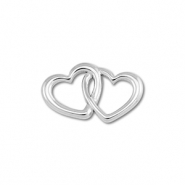Appr&ecirc;ts en acier Inox connecteur coeur Argent&eacute;