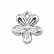 Breloques en acier Inox fleur Argent&eacute;