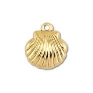 Breloques en acier Inox coquillage Dor&eacute;