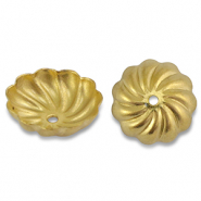 Appr&ecirc;ts en acier Inox coupelle pour perles fleur Dor&eacute;