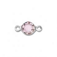 Appr&ecirc;ts en acier Inox connecteur rond Argent&eacute;-rose clair