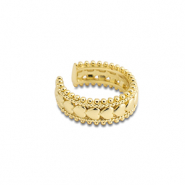Boucles d'oreilles en acier inox ear cuff c&oelig;ur Dor&eacute;
