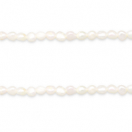 BQ Perles d'eau douce nugget rond 6-7x5mm Blanc naturel