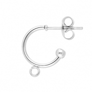 Appr&ecirc;ts en acier Inox boucles d'oreilles cr&eacute;oles avec anneau Argent&eacute;