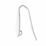 Appr&ecirc;ts en acier inox boucles d'oreilles crochet avec anneau Argent&eacute;