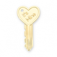Pendentifs accroche-regard cl&eacute; coeur "It's mine" Dor&eacute;