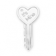 Pendentifs accroche-regard cl&eacute; coeur "It's mine" Argent&eacute;