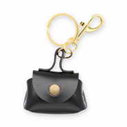 Porte-cl&eacute;s sac &agrave; main Noir-dor&eacute;