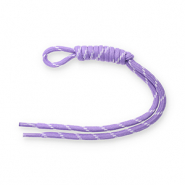 Porte-cl&eacute;s paracorde Violet-blanc
