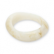 Bracelets jonc en r&eacute;sine Blanc cass&eacute;-beige