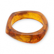 Bracelets jonc en r&eacute;sine Transparent marron ambre