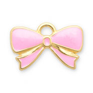 Breloques en acier Inox n&oelig;ud Dor&eacute;-rose