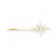 Accessoires pour cheveux epingle &agrave; cheveux &eacute;toile avec strass Dor&eacute;-transparent