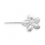 Accessoires pour cheveux epingle &agrave; cheveux fleur Argent&eacute;