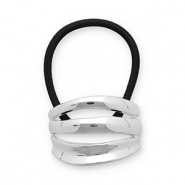 Accessoires pour cheveux &eacute;lastique &agrave; cheveux avec m&eacute;tal Argent&eacute;-noir