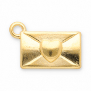 Breloques en m&eacute;tal DQ enveloppe avec c&oelig;ur Dor&eacute; (sans nickel)