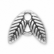 Breloques en m&eacute;tal DQ connecteur feuilles Argent&eacute; antique (sans nickel)