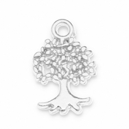 Breloques en m&eacute;tal DQ arbre Argent&eacute; antique (sans nickel)