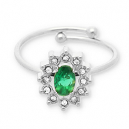 Bagues en acier Inox Argent&eacute;-vert