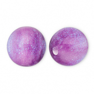 Perles acryliques avec pailletes 6 mm Violet-turquoise
