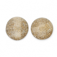 Perles acryliques avec pailletes 8 mm Champagne-argent&eacute;