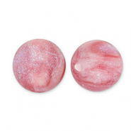 Perles acryliques avec pailletes 12 mm Rose-turquoise
