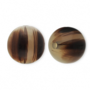 Perles en r&eacute;sine 12mm Beige sable-marron