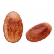 Perles acryliques oblong ovale Marron orange