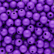 Perles acryliques 8 mm brillant Violet fonc&eacute;