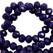 Perles &agrave; facettes 4x3mm disque Bleu princesse-pearl shine coating