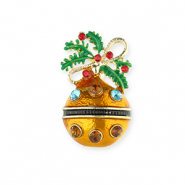 Broches boule de No&euml;l Dor&eacute;-multicolore